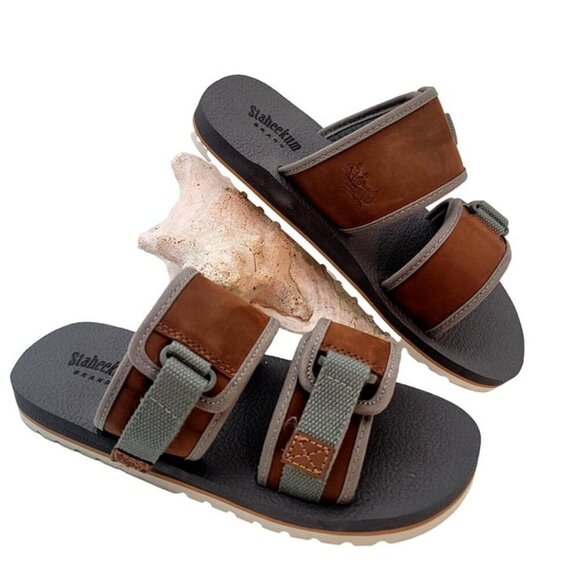 BUY ONE GET ONE FREE Staheekum Seaside Mens Adjustable Strap Slide Sandals. - Picture 2 of 6